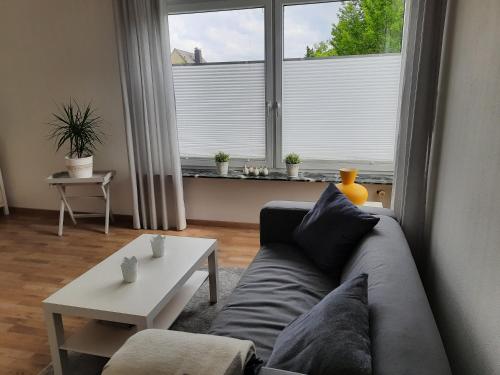 Ruang duduk di Ferienwohnung Lüdenstein