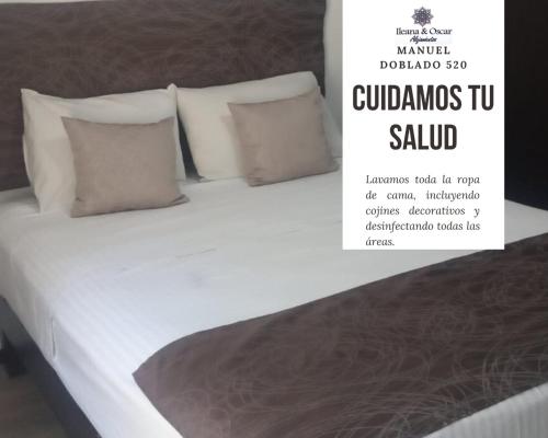 Cama o camas de una habitación en Bonito Departamento en el Centro de Guadalajara