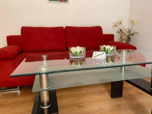 Χώρος καθιστικού στο Apartamenty Kornel