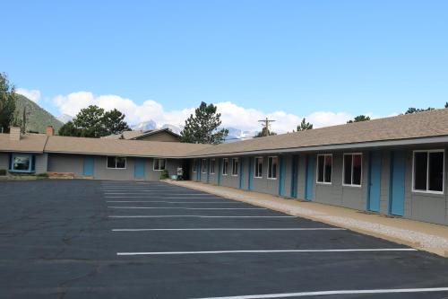 arial view of a parking lot of a motel at Columbine Inn in Estes Park