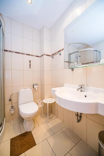 a bathroom with a toilet and a sink at Nowa - Ski SPA Hotel in Karpacz
