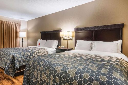 Un pat sau paturi într-o cameră la Econo Lodge Hillsboro I-35