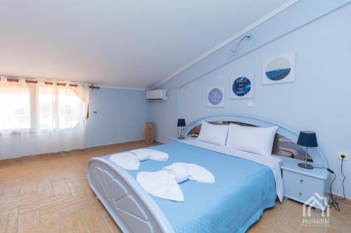 Postel nebo postele na pokoji v ubytování Villa Y sea view