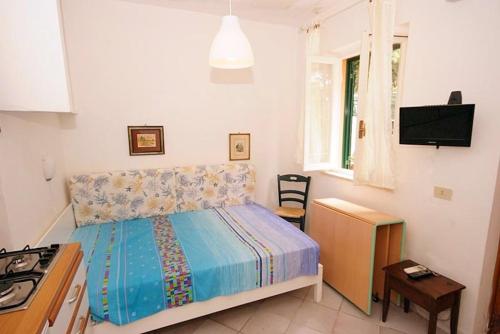 a bedroom with a bed and a television in it at Residence Vacanza Mare in Campo nell'Elba