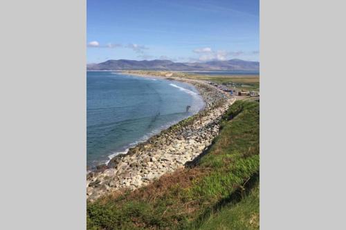 a view of the beach from the top of a hill at Beal alha na Gaoithe in Glenbeigh
