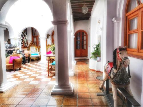 A seating area at El Beaterio Apartments