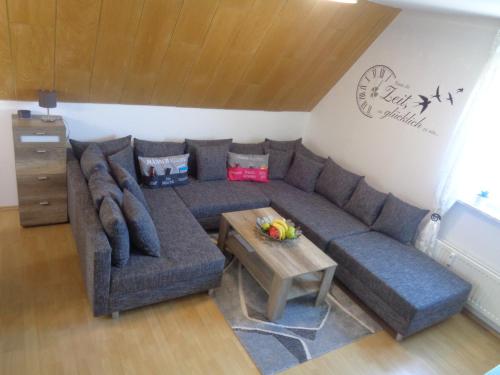 Ruang duduk di Ferienwohnung Kapust