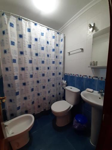 a bathroom with a toilet and a sink at MI RUIDERA in Ruidera