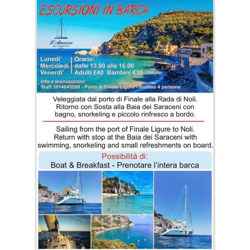 a flyer for a cruise on the island of banca at Hotel Maremola in Pietra Ligure