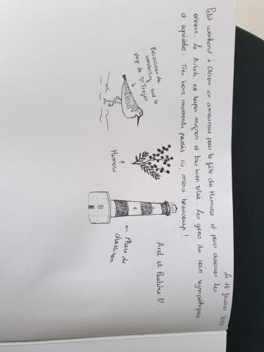 a letter with a drawing of a cigarette at Adopt'île in Le Château-dʼOléron