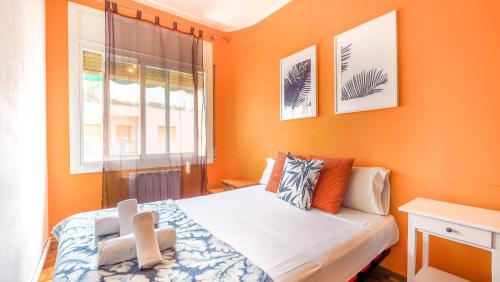 Postel nebo postele na pokoji v ubytování Bed&Bcn Sant Andreu