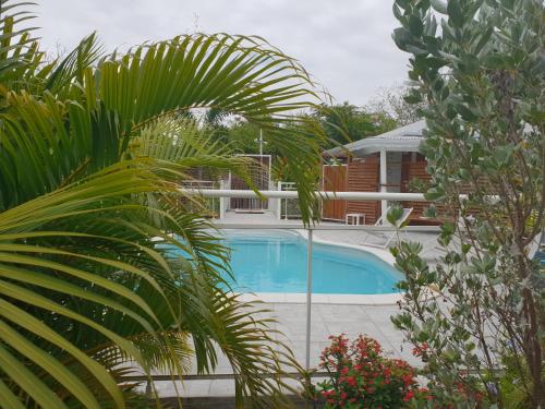 una piscina davanti a una casa di Les Jardins des Alizés a Saint-François