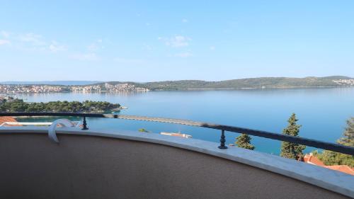 a view of a lake from a balcony at Cvita apartments in Trogir