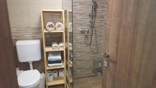 Kúpeľňa v ubytovaní Gyöngyvirág Apartman