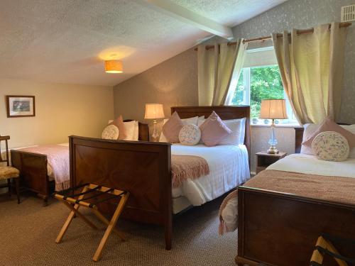 - une chambre avec 2 lits et une fenêtre dans l'établissement copperfield house, à Cashel
