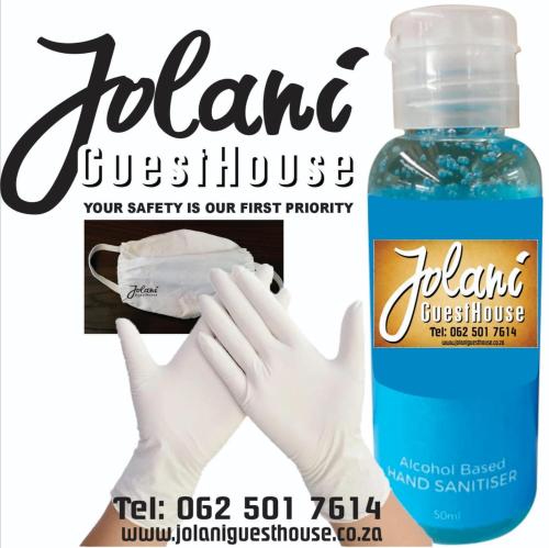a flyer for a cleaning company with a bottle of cleaning gloves at Jolani 2 Guest House in Welkom