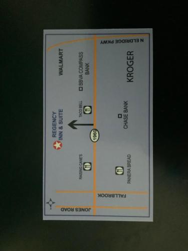 a picture of a menu for a restaurant at Regency Inn & Suites- NW Houston in Houston