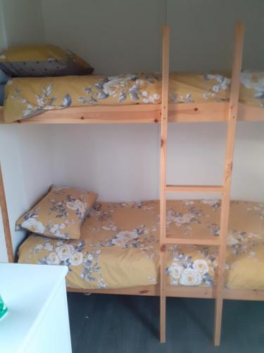 Двох'ярусне ліжко або двоярусні ліжка в номері Croft of Clune Shepherds Hut