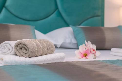 Posteľ alebo postele v izbe v ubytovaní Apartman Blue Paradise