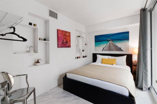 Un ou plusieurs lits dans un hébergement de l'établissement Miami Downtown Brickell Popular 4 BedRooms Bayview