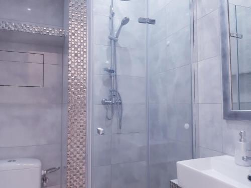 Koupelna v ubytování Na Grobli 20 Apartament z ogródkiem