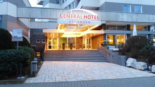 a external view of the central hotel in the city at Central Hotel Eschborn in Eschborn