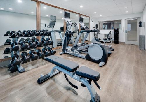 a gym with treadmills and elliptical machines at Holiday Inn Express & Suites San Antonio NW near SeaWorld by IHG in San Antonio