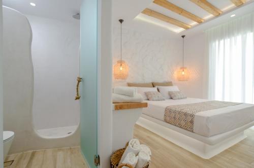 Koupelna v ubytování Naxian Spirit Inn