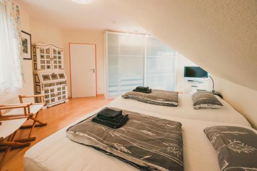 Ένα ή περισσότερα κρεβάτια σε δωμάτιο στο Apartment Flair in Uni Nähe