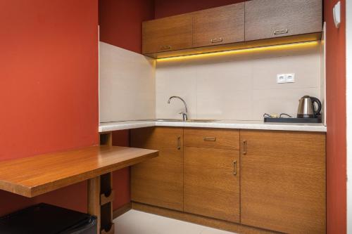 Dapur atau dapur kecil di Ostrzyce Spa