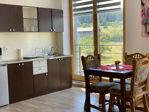 Kuchyň nebo kuchyňský kout v ubytování Papa Apartments