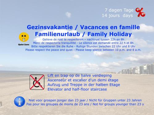 a flyer for a family holiday on the beach at Koksijde App Zeelaan B3 in Koksijde