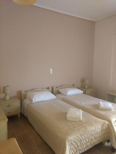 Cama o camas de una habitación en Hotel Διεθνές