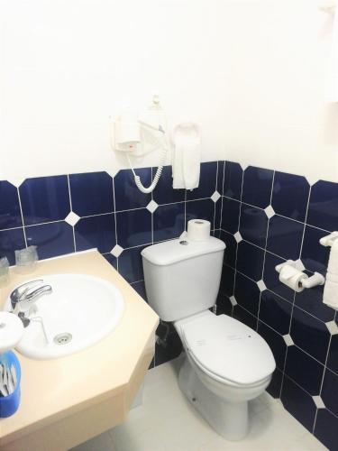 a bathroom with a toilet and a sink at Hotel Atlântica in São Martinho do Porto