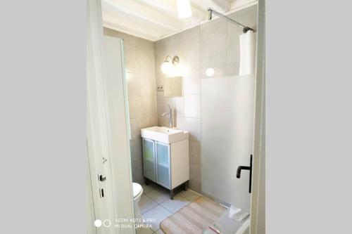 ein Bad mit einem WC und einem Waschbecken in der Unterkunft Maison Montfermeilloise entre Paris et Disneyland in Montfermeil