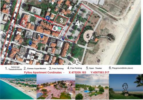 a map of the approximate location of a house at Fyllou Apartment Asprovalta in Asprovalta