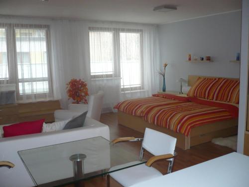 魯哈科維斯的住宿－Apartmán Anežka，客厅配有床和沙发