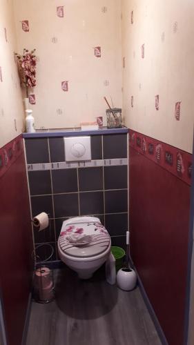 uma casa de banho com WC num quarto em Chez Lydie et Jean Paul em Vignoux-sur-Barangeon