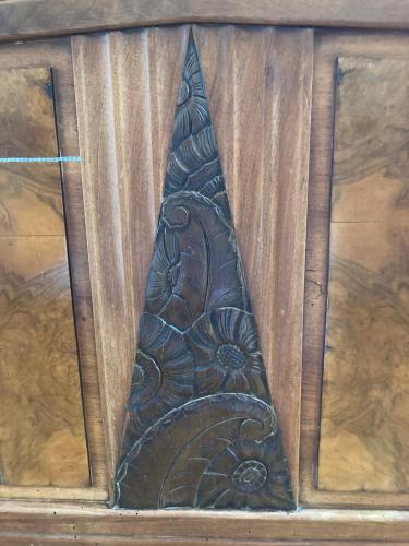 a wooden door with a flower design on it at Number15 Guesthouse Carcassonne in Carcassonne