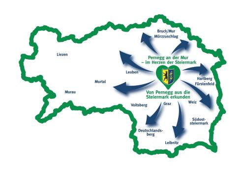 a map of ireland with the coat of arms at Ferienwohnung Gabraunerhof in Pernegg an der Mur