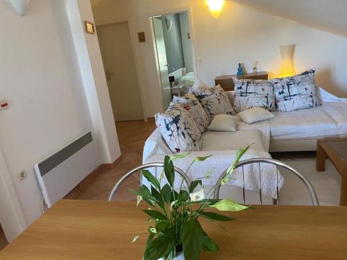 a living room with a couch and a bed at Casa Fumica Apartment in Palit