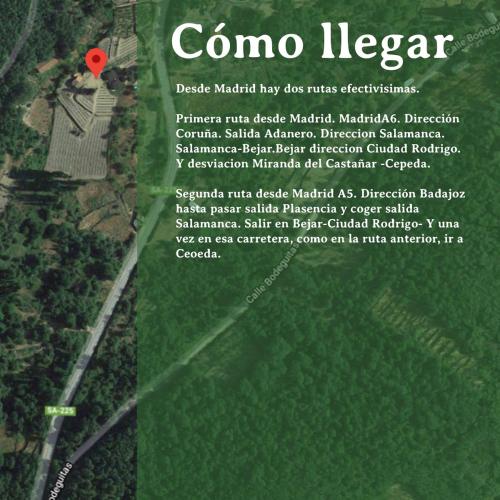 a map of a golf course with a red marker at Alojamiento Turístico La alegría de la huerta in Cepeda