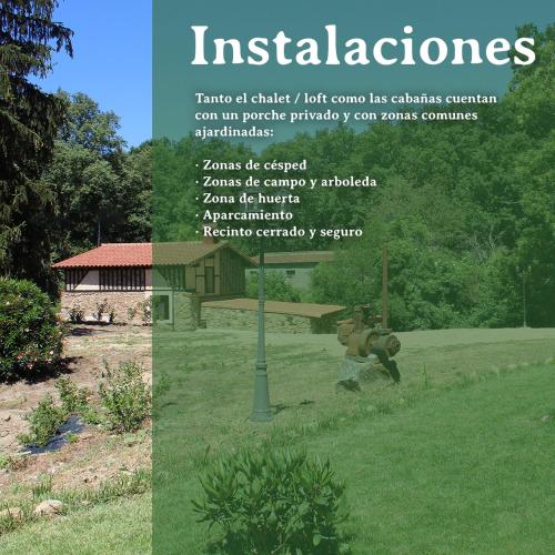 a collage of images of a garden with a picture of a park at Alojamiento Turístico La alegría de la huerta in Cepeda