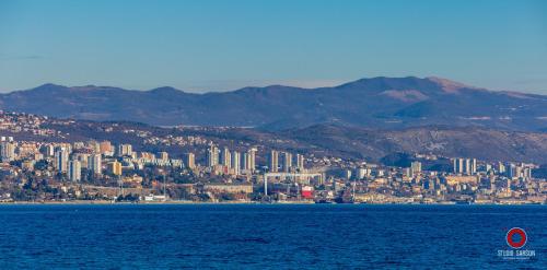 a city on the shore of a large body of water at Villa Zita Lovran in Opric