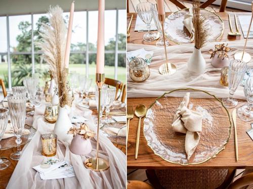 a table set with white tablecloths and plates and candles at Hotel Olivewood in East London