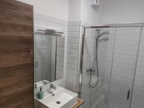 Kúpeľňa v ubytovaní Androméda Apartman