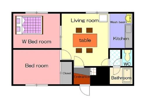 un plan d'étage d'une maison dans l'établissement Ark City Asahikawa - Vacation STAY 8508, à Asahikawa