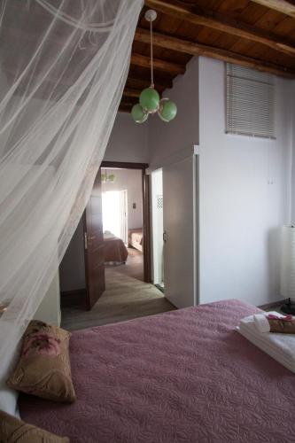 a bedroom with a bed with a mosquito net at Venerdi Libero in Kinion