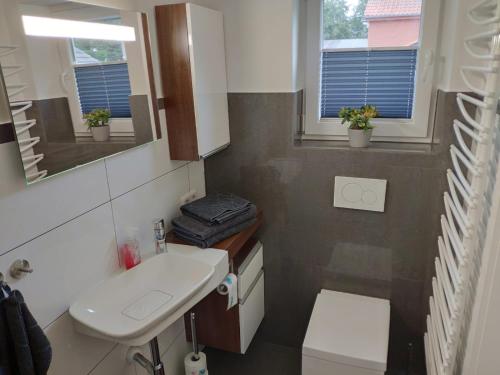 Ένα μπάνιο στο Ferienwohnung Xantener Südsee