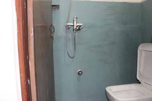 a shower in a bathroom with a toilet at Bird's Nest by Natures Bliss in Ragama